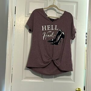 NWT Novelty T-shirt “Hell on Heels” large